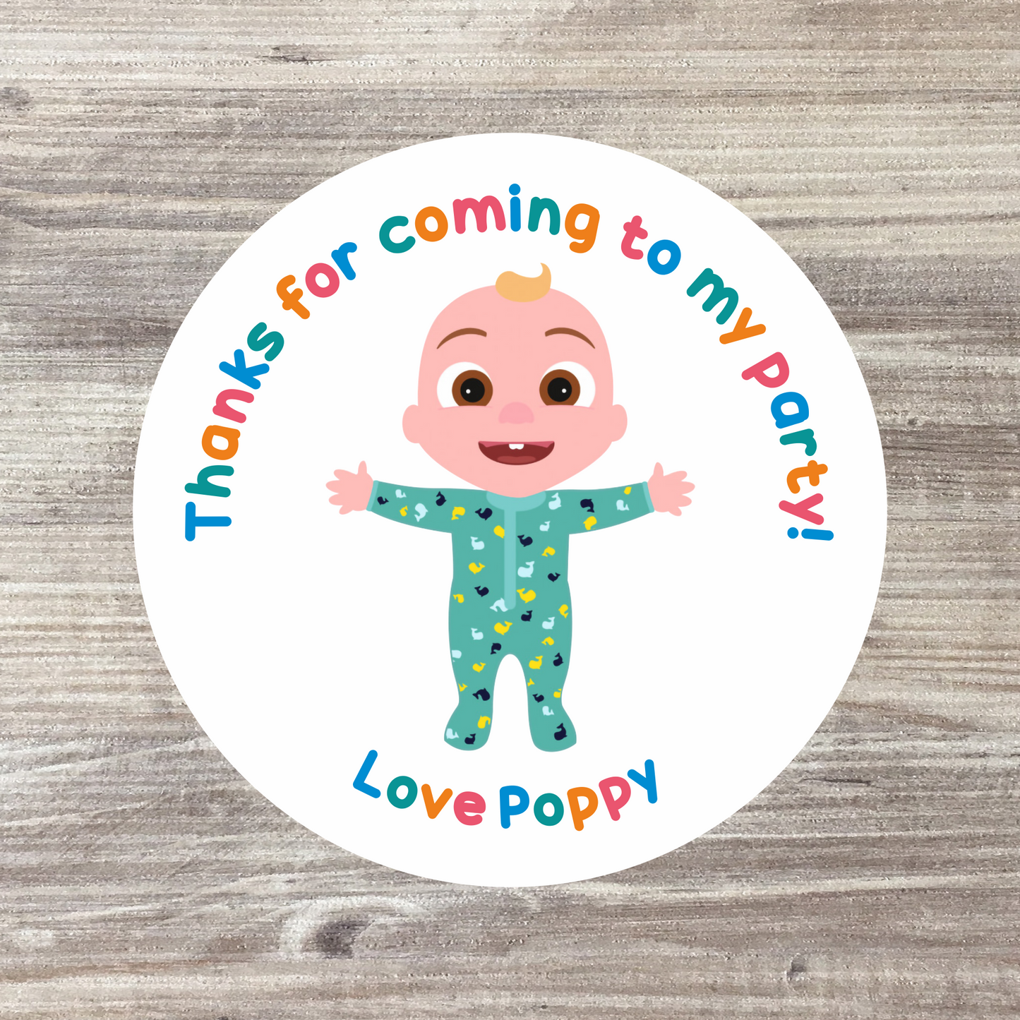 48 x Personalised Birthday Stickers - TV Characters
