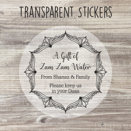 Personalised Zam Zam Water Stickers - Design 1