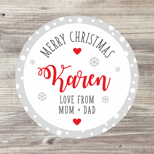 24 x Personalised Christmas Stickers - Present Labels Name Tag