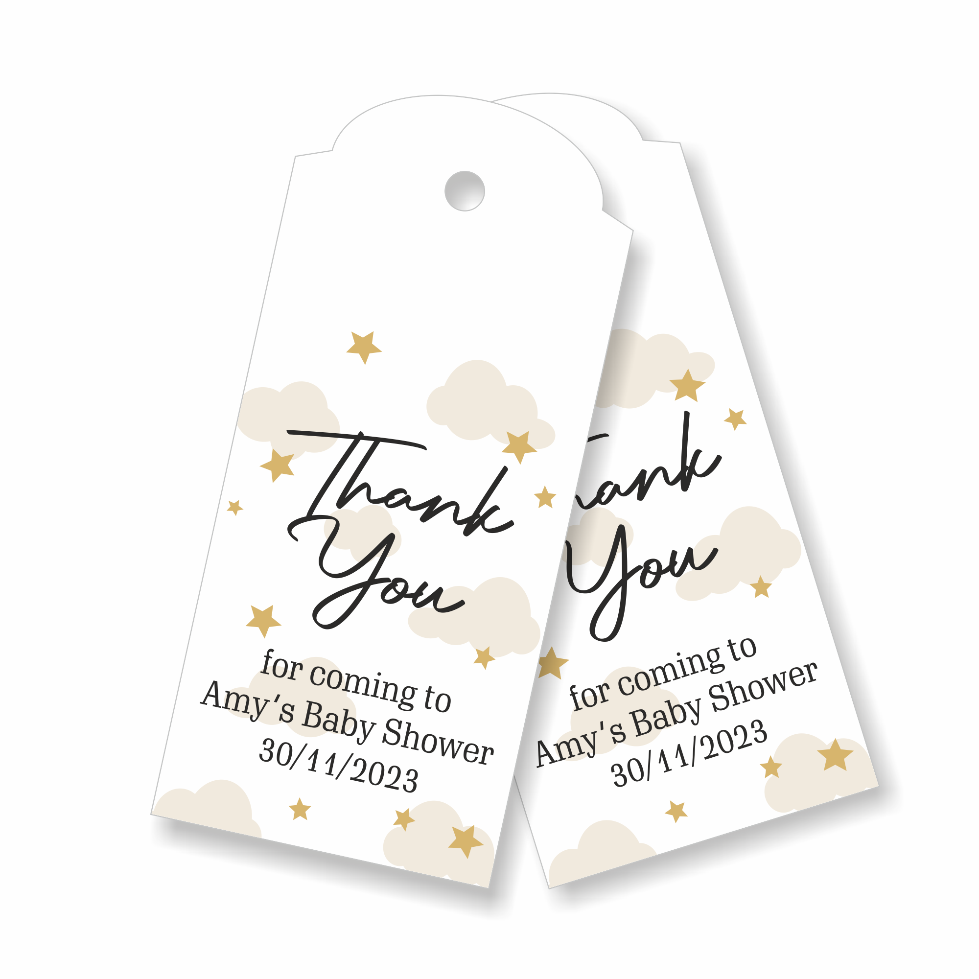 Personalised Thank You for Coming Tags Getting Sticky With It