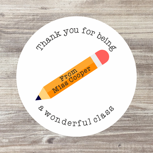 48 x Teacher Gift Stickers for Schools- Pencil Design